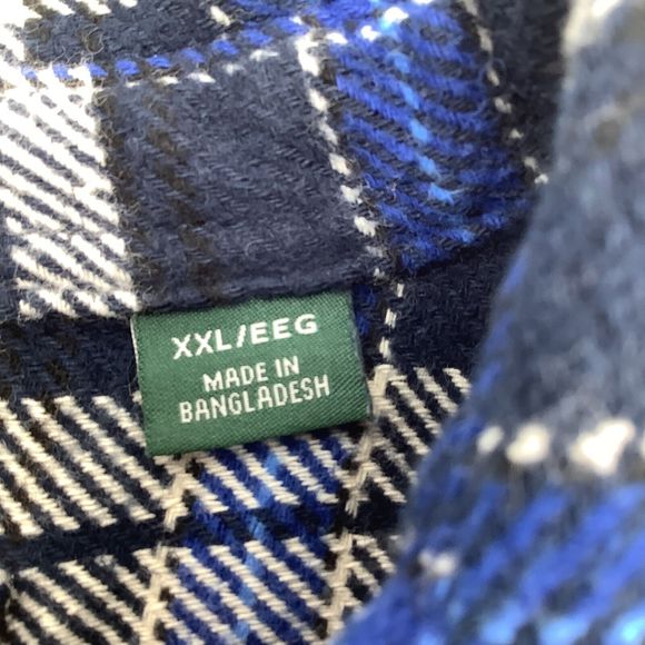Orvis Mens‎ Long Sleeve Button Up Heavy Flannel Shirt Jacket Blue Plaid Size XXL - Picture 5 of 9